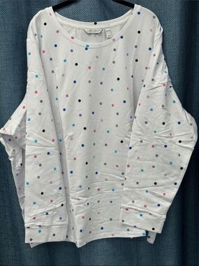 Sport Savvy Women’s White Polka Dot Long-Sleeve Tee